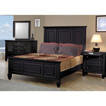 Sandy Beach Black Finish Bedroom Set