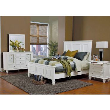 Sandy Beach White Finish Bedroom Set