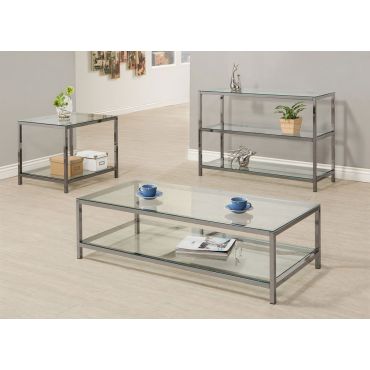 Sansa Black Nickel Finish Coffee Table