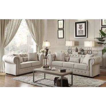 Savonburg Traditional Style Button Tufted Sofa