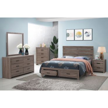 Scarlett Rustic Finish Storage Bed