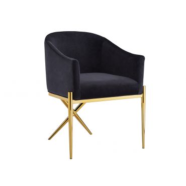 Sector Black Velvet Dining Chair Gold