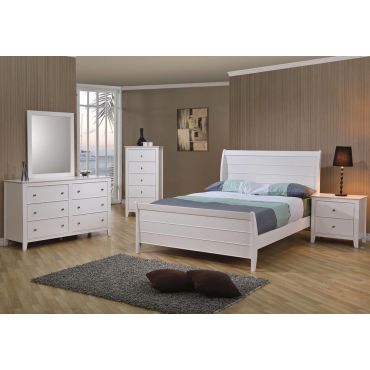 Serena White Finish Bed Collection