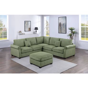 Serenity 4-Piece Sectional Set Sage Corduroy