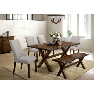 Sharon Rustic Finish Dining Table Set