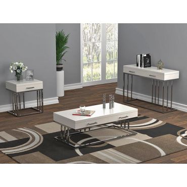 Shelby White Lacquer Storage Coffee Table