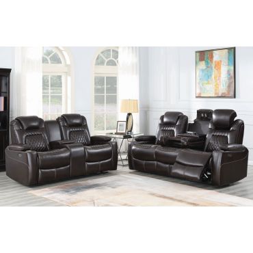 Shelly Espresso Leather Power Recliner Sofa