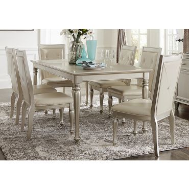 Silvert Silver Finish Dining Table Set