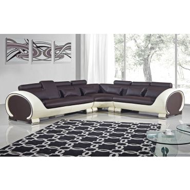 Skye Brown and Beige Modern Sectional