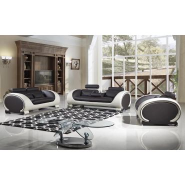 Skye Chocolate Leather Sofa Set,Skye Sofa With Drop Down Table