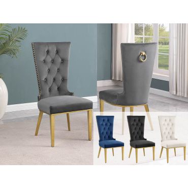 Sondrio Dining Chairs With Gold Frame