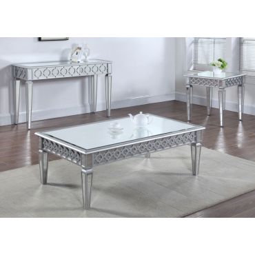 Sophie Rectangular Mirrored Coffee Table Set