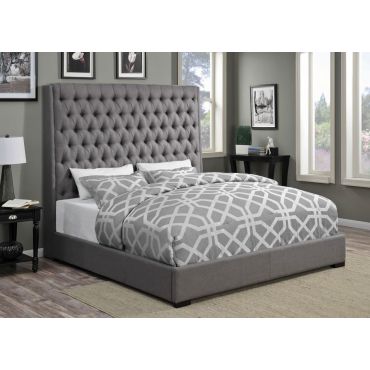 Soyler Upholstered Grey Fabric Bed