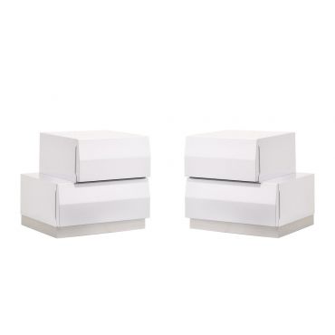 Spain White Lacquer Modern Night Stands