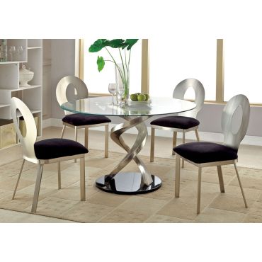 Spark Table With Oval Hole Chairs