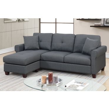 Stigall Reversible Sectional Sofa ,Stigall Grey Fabric Sectional