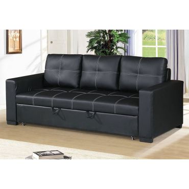 Stockton Black Leather Sofa Bed