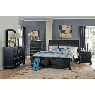 Sylvania Black Finish Storage Bed