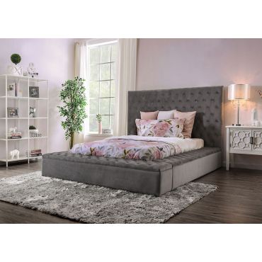 Tami Gray Fabric Storage Bed