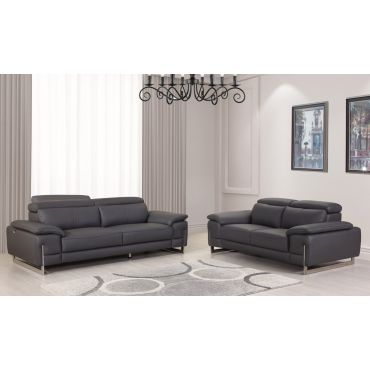 Taranto Italian Leather Modern Sofa Set
