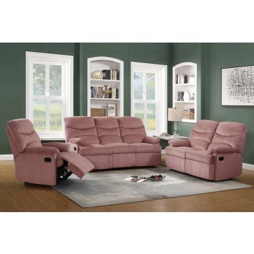 Tayle Recliner Sofa Blush Velvet