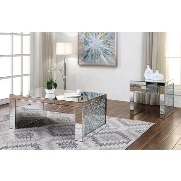 Temptation Mirrored Coffee Table With Drawers