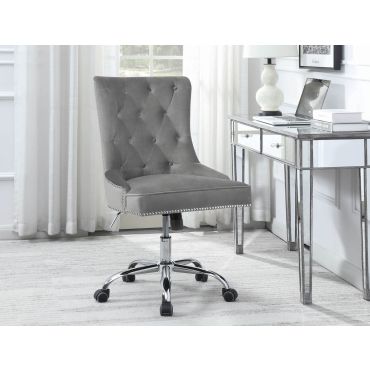 Terra Grey Velvet Office Chair