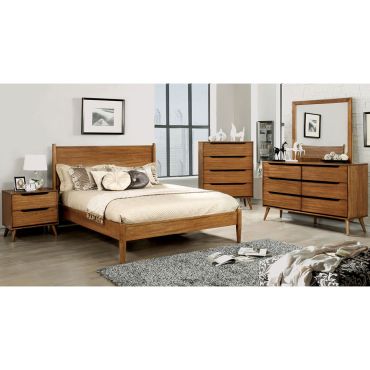 Terris Oak Finish Bedroom Furniture