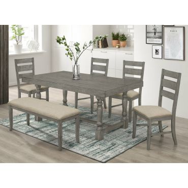 Teryn Rustic Grey Dining Room Table Set