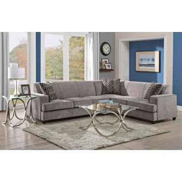 Tess Grey Fabric Sectional With Sleeper