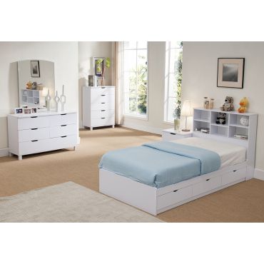 Tiara White Chest Bed With Drawers
