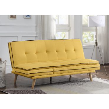 Todd Yellow Linen Futon Sleeper