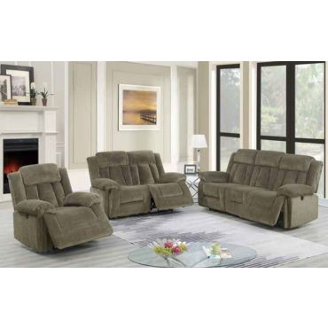 Tomas Tan Chenille Power Recliner Sofa Set