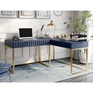 Tracy Navy Corner Office Desk Lift Top