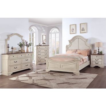 Canterbury White Wash Traditional Style Bed