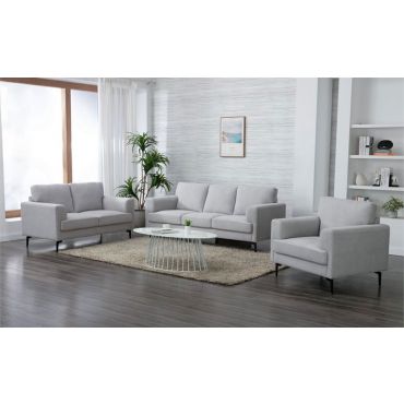 Trasey Modern Sofa Set Light Grey Linen