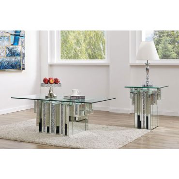 Tripoli Glass Top Mirrored Coffee Table