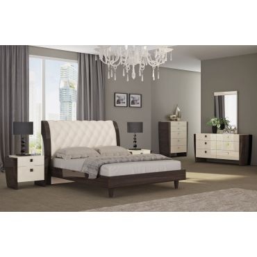 Tuscany Two Tone Lacquer Finish Modern Bed