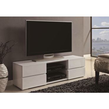 Finley White Lacquer Finish TV Stand