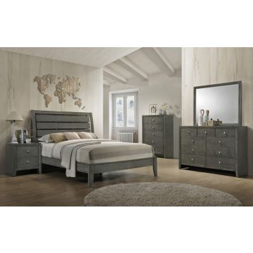 Tyron Modern Bed Gray Finish