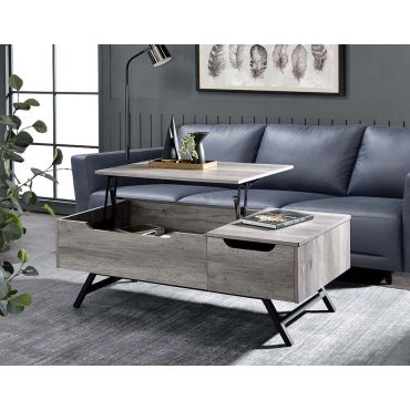 Val Rustic Grey Lift Top Coffee Table