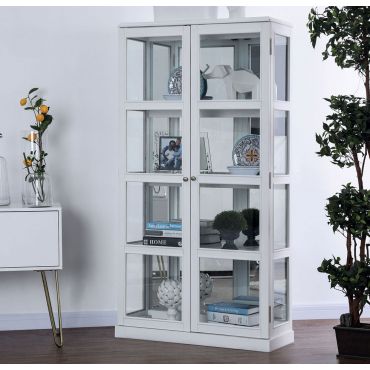 Valeria White Curio Cabinet Display