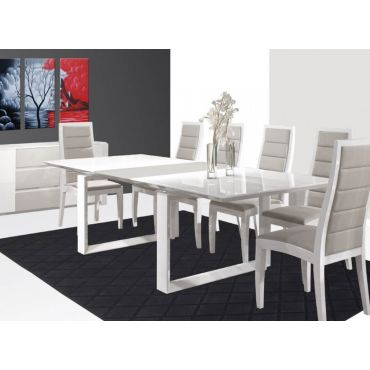 Vanguard White Formal Dining Table Set