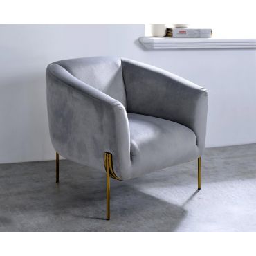 Vapor Grey Velvet Accent Chair