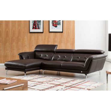 Varda Chocolate Leather Modern Sectional