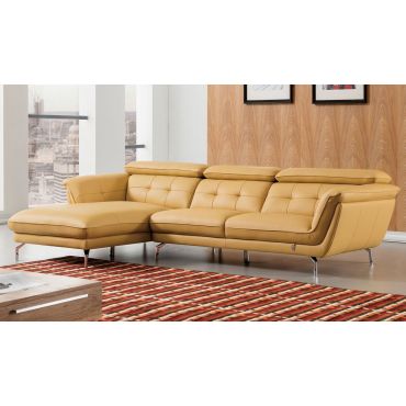 Varda Yellow Italian Leather Sectional