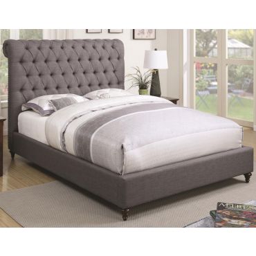 Velma Grey Fabric Upholstered Bed