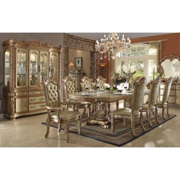 Vendome Gold Formal Dining Table Set