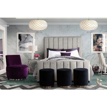 Leland Modern Bed Velvet Upholstered