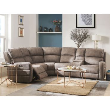 Vera Mocha Fabric Power Recliner Sectional